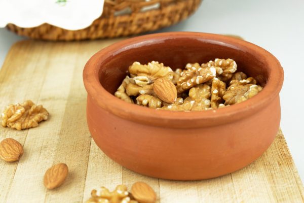 bowl of walnuts and almonds