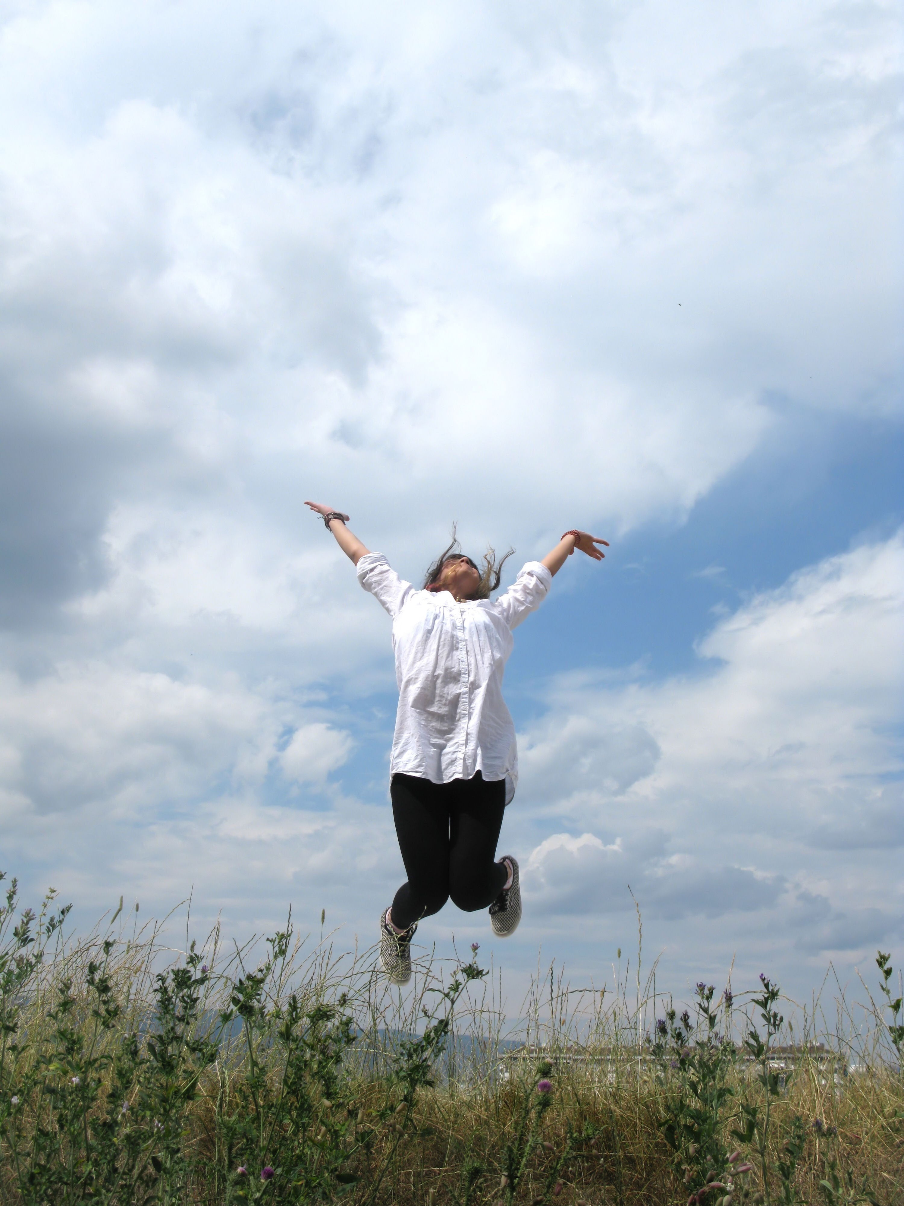 person jumping in air