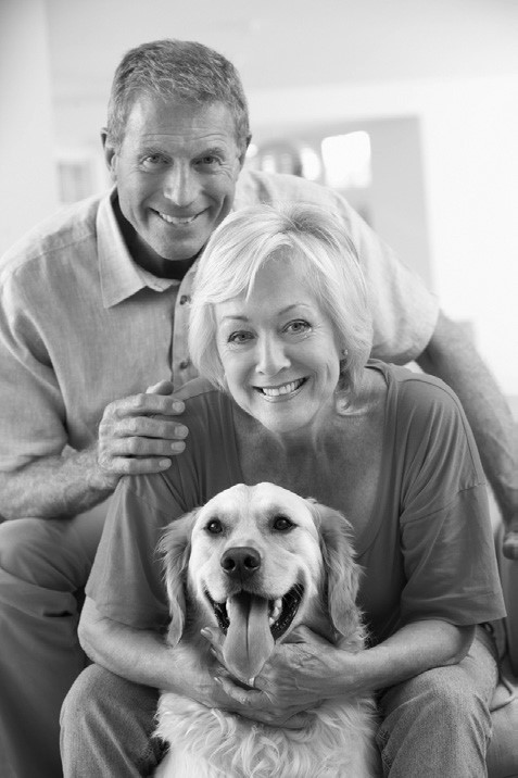 couple with dog